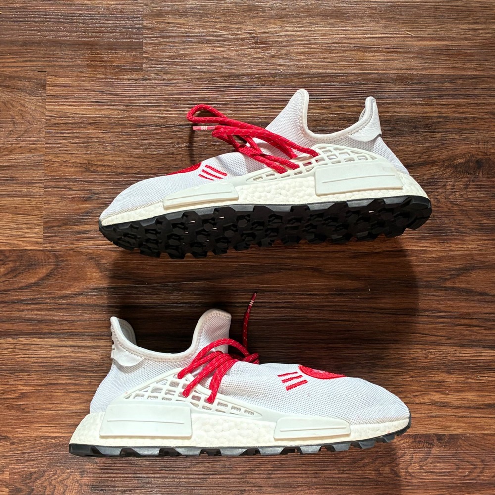 Adidas Pharrell Williams Human Made Hu NMD Shoes Mens Size 10 White Red EF7223 - Picture 2 of 10